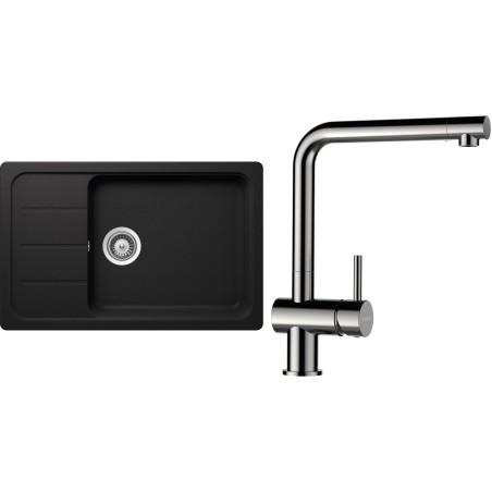 Set Schock S27-5 (dřez Formhaus D-100LS Nero + baterie Epos Nerezový vzhled)