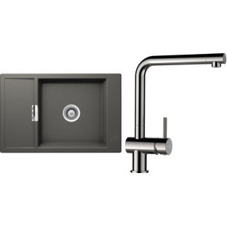 Set Schock S4-3 (dřez Mono D-100XS Silverstone + baterie Epos Nerezový vzhled)