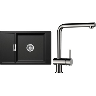 Set Schock S4-3 (dřez Mono D-100XS Stone + baterie Epos Nerezový vzhled)