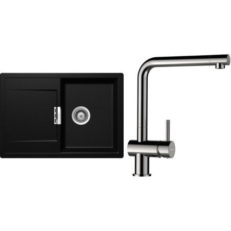 Set Schock S5-3 (dřez Mono D-100S Magma + baterie Epos Nerezový vzhled)