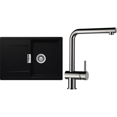 Set Schock S5-3 (dřez Mono D-100S Puro + baterie Epos Nerezový vzhled)