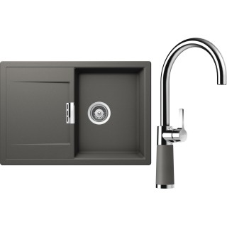 Set Schock S5-6 (dřez Mono D-100S Silverstone + baterie SC-520 Silverstone)