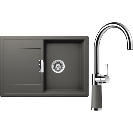 Set Schock S5-6 (dřez Mono D-100S Silverstone + baterie SC-520 Silverstone)