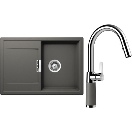 Set Schock S5-7 (dřez Mono D-100S Silverstone + baterie SC-520.120 Silverstone)