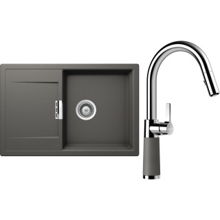 Set Schock S6-7 (dřez Mono D-100 Silverstone + baterie SC-520.120 Silverstone)