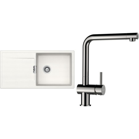 Set Schock S8-3 (dřez Mono D-100L Polaris + baterie Epos Nerezový vzhled)