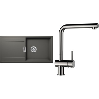 Set Schock S8-3 (dřez Mono D-100L Silverstone + baterie Epos Nerezový vzhled)