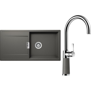 Set Schock S8-6 (dřez Mono D-100L Silverstone + baterie SC-520 Silverstone)