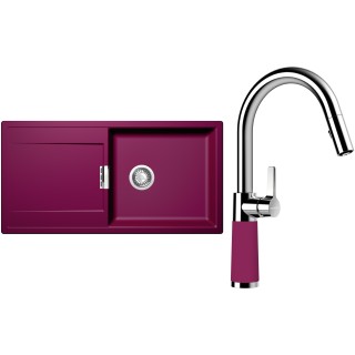 Set Schock S8-7 (dřez Mono D-100L Berry + baterie SC-520.120 Berry)