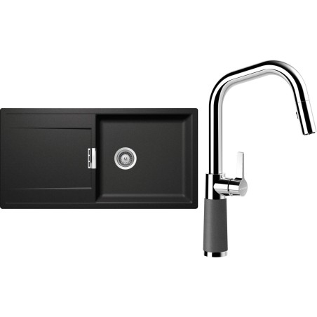 Set Schock S8-9 (dřez Mono D-100L Stone + baterie SC-530.120 Stone)