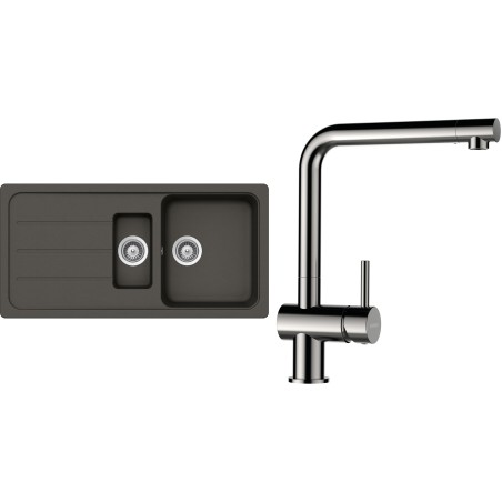 Set Schock S29-5 (dřez Formhaus D-150L Asphalt + baterie Epos Nerezový vzhled)