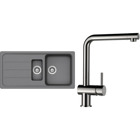 Set Schock S29-5 (dřez Formhaus D-150L Croma + baterie Epos Nerezový vzhled)