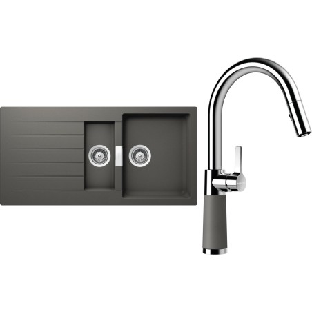 Set Schock S3-7 (dřez Signus D-150 Silverstone + baterie SC-520.120 Silverstone)