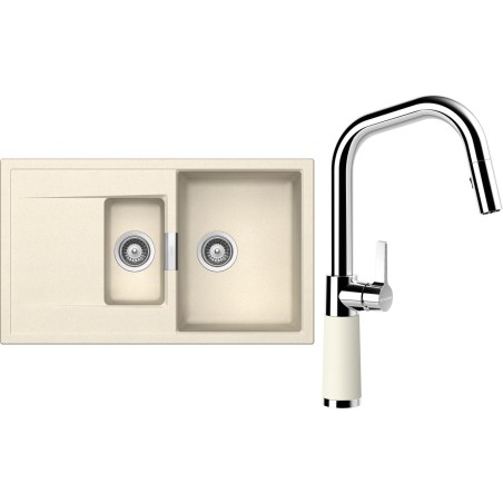 Set Schock S7-9 (dřez Mono D-150 Magnolia + baterie SC-530.120 Magnolia)