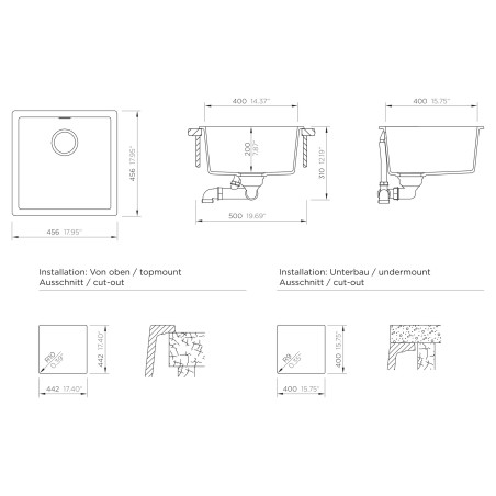 Kuchyňský dřez Schock Kaia N-100 Magma, horní montáž