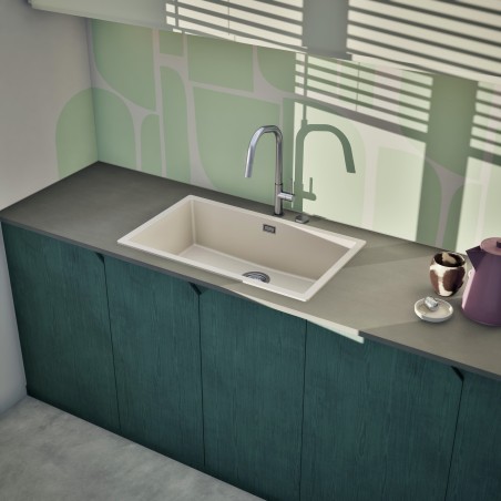 Kuchyňský dřez Schock Kaia N-100XL Silverstone, montáž do roviny