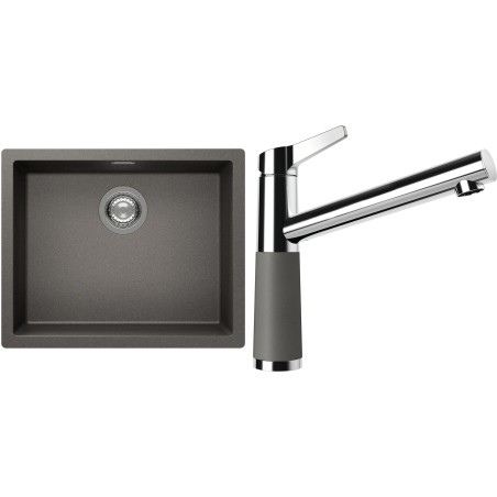 Set Schock S14-4 (dřez Kaia N-100L Silverstone + baterie SC-510 Silverstone)