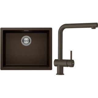 Set Schock S14-1 (dřez Kaia N-100L Bronze + baterie Epos Bronze)