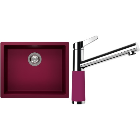 Set Schock S14-4 (dřez Kaia N-100L Berry + baterie SC-510 Berry)