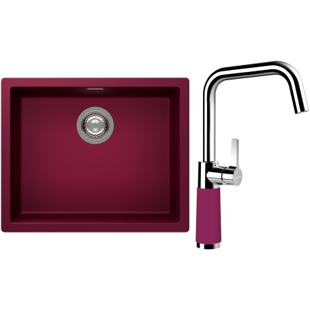 Set Schock S14-8 (dřez Kaia N-100L Berry + baterie SC-530 Berry)