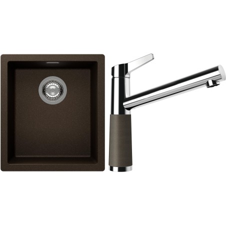 Set Schock S12-4 (dřez Kaia N-100S Bronze + baterie SC-510 Bronze)