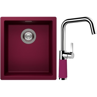 Set Schock S12-8 (dřez Kaia N-100S Berry + baterie SC-530 Berry)