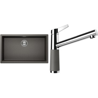 Set Schock S15-4 (dřez Kaia N-100XL Silverstone + baterie SC-510 Silverstone)