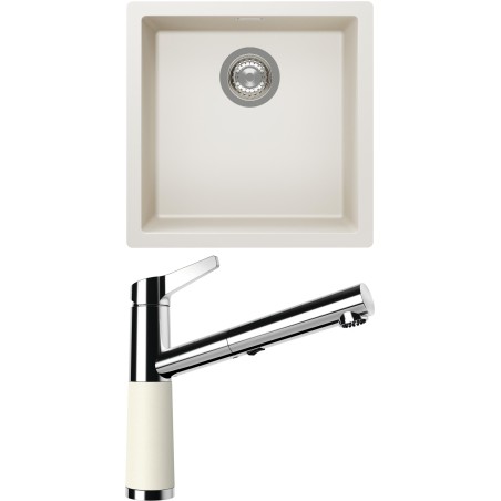 Set Schock S13-5 (dřez Kaia N-100 Magnolia + baterie SC-510.120 Magnolia)