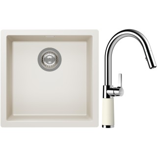 Set Schock S13-7 (dřez Kaia N-100 Magnolia + baterie SC-520.120 Magnolia)