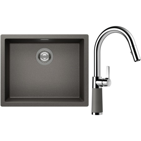 Set Schock S14-7 (dřez Kaia N-100L Silverstone + baterie SC-520.120 Silverstone)