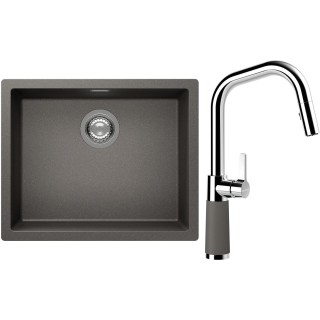 Set Schock S14-9 (dřez Kaia N-100L Silverstone + baterie SC-530.120 Silverstone)