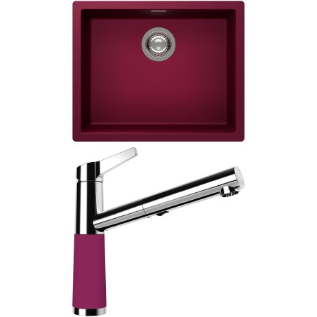 Set Schock S14-5 (dřez Kaia N-100L Berry + baterie SC-510.120 Berry)