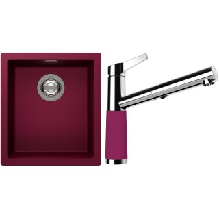 Set Schock S12-5 (dřez Kaia N-100S Berry + baterie SC-510.120 Berry)