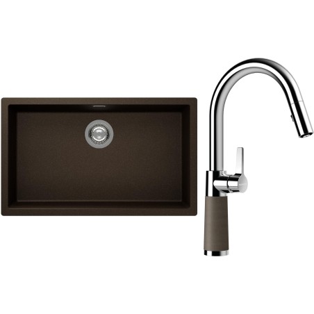 Set Schock S15-7 (dřez Kaia N-100XL Bronze + baterie SC-520.120 Bronze)