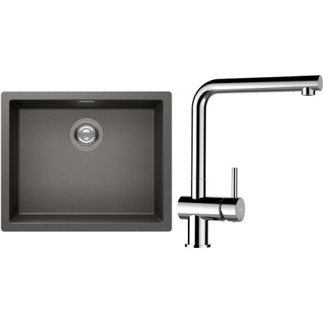 Set Schock S14-12 (dřez Kaia N-100L Silverstone + baterie Epos Chrom)