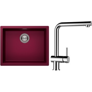 Set Schock S14-12 (dřez Kaia N-100L Berry + baterie Epos Chrom)