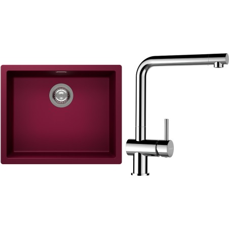 Set Schock S14-12 (dřez Kaia N-100L Berry + baterie Epos Chrom)