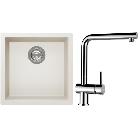 Set Schock S13-13 (dřez Kaia N-100 Magnolia + baterie Epos.120 Chrom)