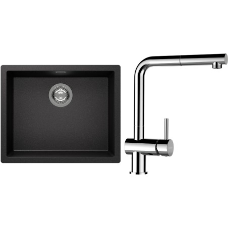 Set Schock S14-13 (dřez Kaia N-100L Stone + baterie Epos.120 Chrom)