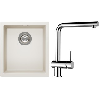 Set Schock S12-13 (dřez Kaia N-100S Magnolia + baterie Epos.120 Chrom)