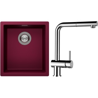 Set Schock S12-13 (dřez Kaia N-100S Berry + baterie Epos.120 Chrom)