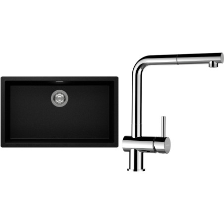 Set Schock S15-13 (dřez Kaia N-100XL Magma + baterie Epos.120 Chrom)