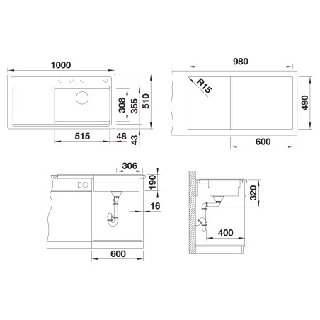 Kuchyňský dřez Blanco Etagon XL 6 S Kávová