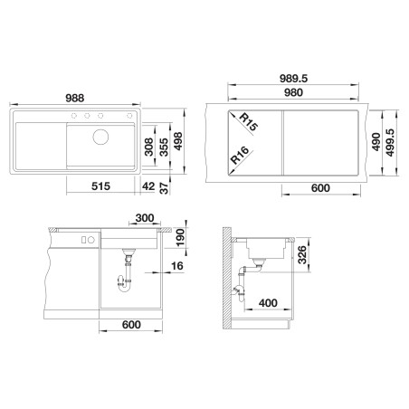 Kuchyňský dřez Blanco Etagon XL 6 S-F Černá
