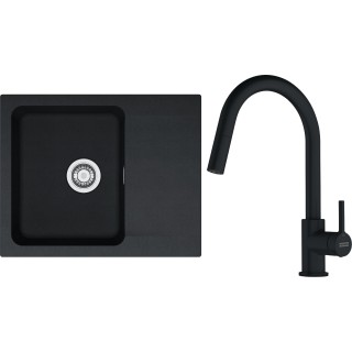 Set Franke T126Č (dřez OID 611-62 Černá + baterie FC 6051.901 LINA Matná černá)