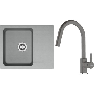 Set Franke T126Š (dřez OID 611-62 Šedá + baterie FC 6051.084 LINA Šedý kámen)
