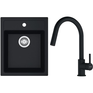 Set Franke T129Č (dřez SID 610-40 Černá + baterie FC 6051.901 LINA Matná černá)