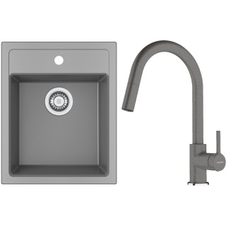 Set Franke T129Š (dřez SID 610-40 Šedá + baterie FC 6051.084 LINA Šedý kámen)