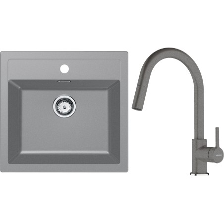 Set Franke T130Š (dřez SID 610 Šedá + baterie FC 6051.084 LINA Šedý kámen)