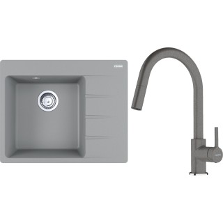 Set Franke G286ŠK (dřez CNG 611-62 TL/2 Šedý kámen + baterie FC 6051.084 LINA Šedý kámen)